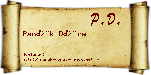 Panák Dóra névjegykártya
